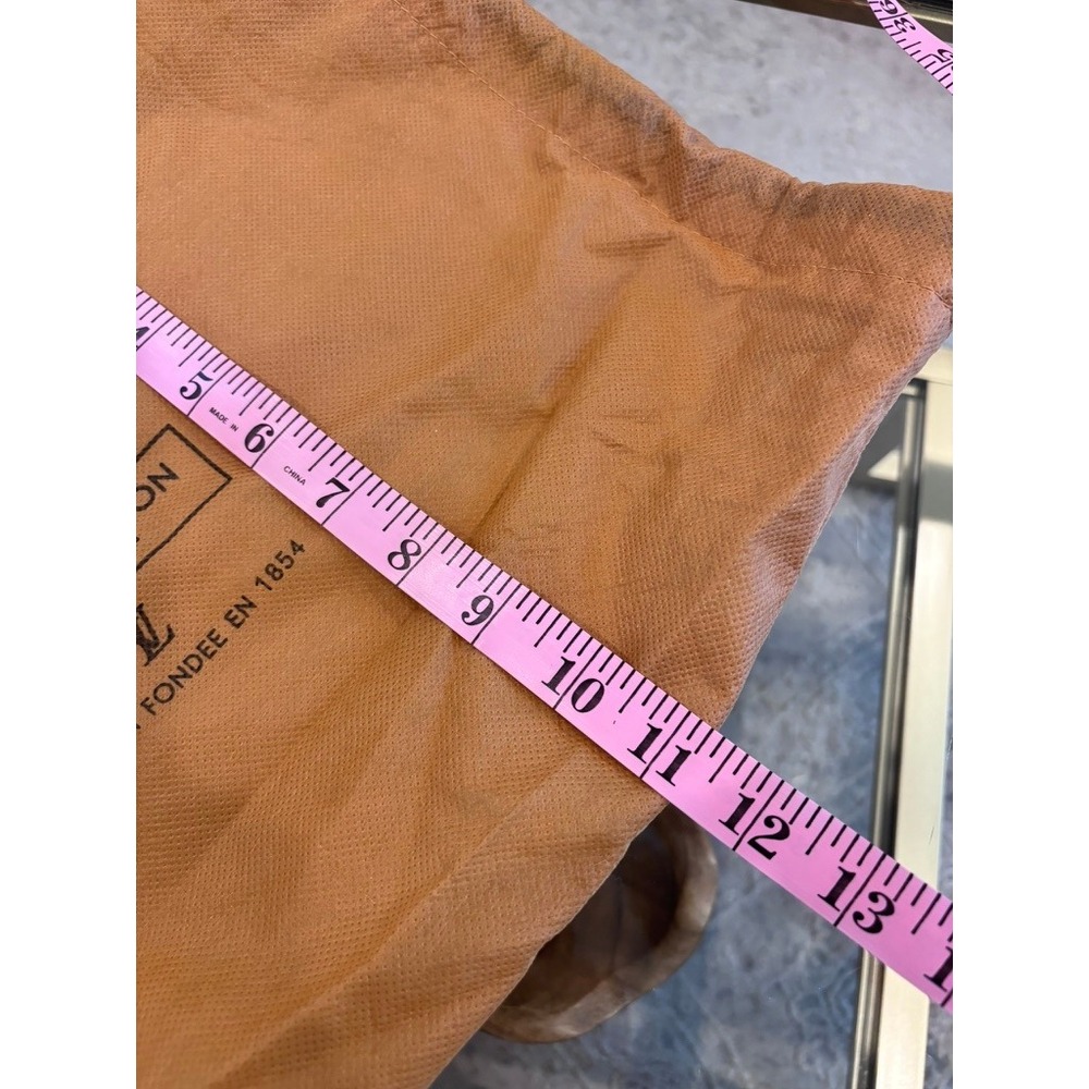 Louis Vuitton Tan Drawstring Dust Bag Logo Print Storage Pouch 16x12.5 - Picture 5 of 5